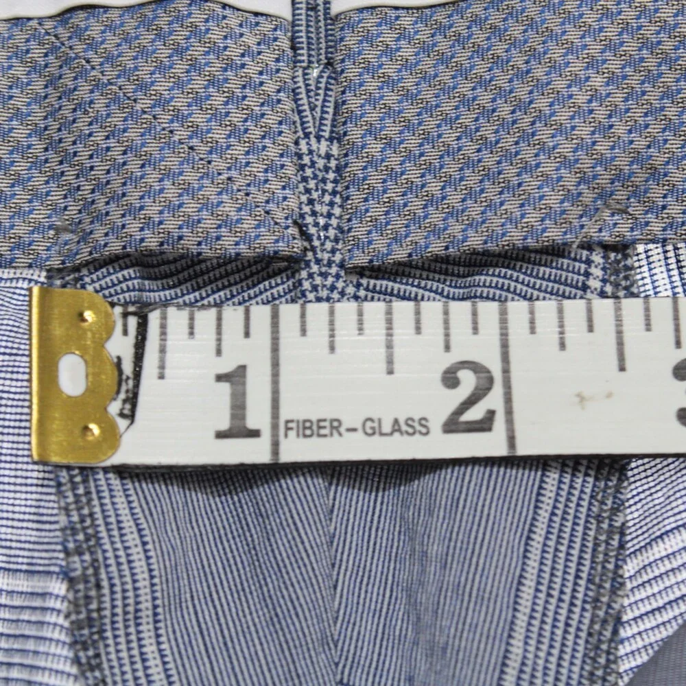 PT Torino NWT Dress Pants Size 50 (US 34) Slim Fit in Blue Check Wool Blend